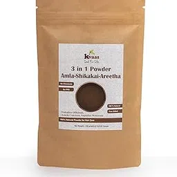 Kvaas 3 in 1 Powder Amla - Shikakai - Areetha Powder | 3.53 Oz (100 g) | Indian Gooseberry - Acacia Concinna - Sapindus Mukorossi | Natural & Pure Mix Powder for Hair Care-image-10