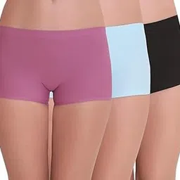 Women's Ice Silk Seamless Boyshort Panty,Women's Spandex Seamless No Panty Lines Boyshort Panty (Pack of 3)-image-92