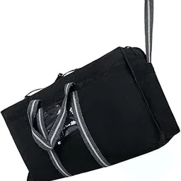 frilla Canvas Duffel Bag, 90L Large Travel Luggage, 73 x 45 x 27.5 cm, Transparent Front Pocket (Black)-picture-18