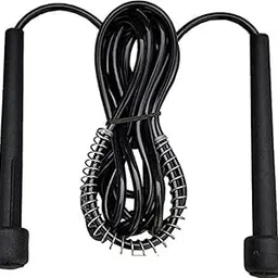 PlayZdict Skipping Rope for Men and Women Jumping Rope With Adjustable Height Speed Skipping Rope for Kids, Women, Girls Rassi Jumping Men for Exercise, Gym, Sports Fitness - Black, Polyvinyl Chlorine-picture-22