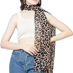 sahil scarf WOMEN LEAPORD PRINTED WEIGHTLESS TASSEL STOLE (22x72inch) 70-picture-14