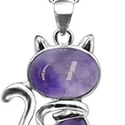 astroghar Natural Amethyst Crystal Cat Shaped Pendant For men And Women-picture-15