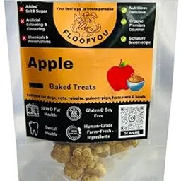 FloofYou Apple Cookies Pure Veg Small bite-Sized Natural Healthy Treat for Rabbit, Guinea-Pig, Hamster, Bird and Small Animals-picture-34