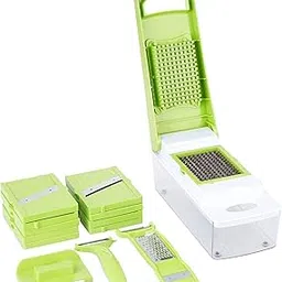 Amazon Brand - Solimo 15-in-1 Stainless Steel Multipurpose Vegetable and Fruit Chopper, Green-image-66