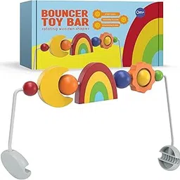 Durabasics Toy Bar Compatible with Baby Bjorn Bouncer Toy Bar - Engaging Colorful Shapes - All Wood - Spinnable - Nature-Inspired Figures Bar Compatible with Baby Bjorn Bouncer-picture-12