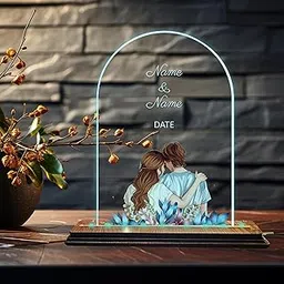 Brown Cloud Acrylic Customized Decorative LED Table Lamp, Gift for Anniversary,Valentine Day, Choose from Four LED colours and many Personalized designs (LED ANN VAL USB IB 10)-picture-11