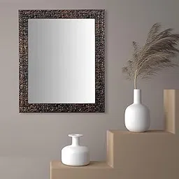 AJANTA ROYAL Decorative Wall Mirror/Makeup Mirror/Looking Glass Inner Size 8 x 10 inch, Outer Size 10 x 12 inch (10 X 12, Metallic)-picture-17