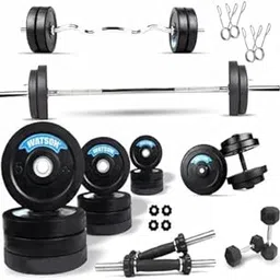 Watson home gym equipments,With 40Kg Heavy Weight Plates,(5x4+3x4+2x4) 14’’ inch Rubber Coated Solid Steel Rod, 5 Feet Straight Rod,3 feet curl rod 25mm, 2.5x2=5kg Hex Dumbbell, Home Gym Combo equipment-image-2
