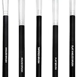 Fleasure 5pcs/Set Professional Eye Brushes Set Foundation Mascara Blending Pencil Brushes Makeup Tools Cosmetic Black Brush-picture-55