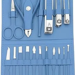 MSAVANI Premium 16-in-1 Nail Care Kit, Professional Manicure Set with Stainless Steel Tools, Travel-Friendly Blue Leather Case, Unisex Grooming Kit-image-15