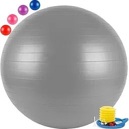 ISTARA Heavy Duty PVC Anti-Burst Anti-Slip Extra Thick Balance Stability Swiss Birthing Exercise Gym Yoga Ball , Size - 75cm with Pump, MultiColor-image-99