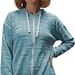 leriya fashion Co-ord Set for Women Stylish | Lycra Jacquard Winter Hoodie set | Warm Hooded Hoodie & Pant Set | Drawstring Zip Up Hoodie with Pocket | Winter Casual Travel & Loungewear Outfit-picture-17