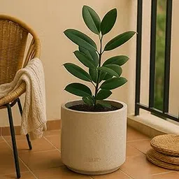 Leafy Tales Modern Round Cylindrical Planter for Home Décor 12 INCH, Highly Durable,Lightweight Indoor Outdoor Planter, Flower Pot Gamla, Pot for Balcony Garden, Vegetables-image-40