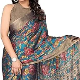 Women's Stylish Chiffon Floral Printed Saree with Blouse Piece-image-48