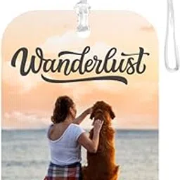 tashis pet junction TPJ Handmade Resin Customized Luggage ID Tag with Pet Name Dog Cat Photo, Cute Personalized Travel Bag Identifier Label, Travel Accessories Ideal for Gifting - Coastal Wanderer Sea View Serenity-picture-51