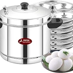 Prithi Home's and Kitchen Stainless Steel Deluxe Idli cooker Gas & Induction Compatible 6 Plate- 24 Idlies Idly cooker/Idly Maker (6 Plate - 24 Idlies)-image-23