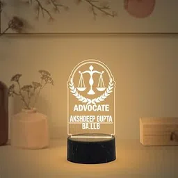 Gift Me Bazar Personalized Advocate Led Desk Table Lamp Warm White Light Name Plate for Advocate Gift for Advocate Lamp | Birthday Gift for Advocate | Gift for Advocate (Lawyer Desk Name Plate)-image-46