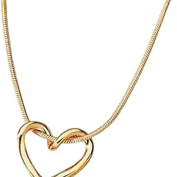 purnix 92.5 Sterling Silver Gold-Plated Snake Chain with Heart Pendant – Elegant & Minimalist Necklace for Women – Tarnish-Resistant, Lightweight & Everyday Wear Jewelry-picture-29
