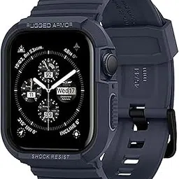 Fuel co Shock Proof Case with Strap Compatible with Apple Watch Series 7 45mm 6 SE 5 4 3 2 1 45mm 44mm 42 mm for iWatch Rugged Band Bumper Cover for All Around Edge Protection (Blue)-picture-39