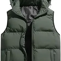 wesoke Men's Vest Hooded Sleeveless Jacket Solid Color with Removable Collar-picture-10