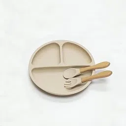 STARLIX Baby Silicone Suction Plate with Spoon & Fork – Non-Slip Divided Toddler Plate, Strong Suction Base, Microwave & Dishwasher Safe Baby Feeding Plates for Girls Boys Safty-picture-26