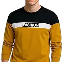 Stylish Men's Printed Cotton Full Sleeve T-Shirt (L-T3-MUSTARD_ze8)-picture-37