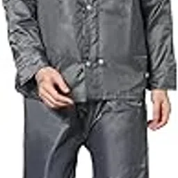 the rainberry 111 NYLON Rain Coat for Men with Adjustable Hood & Inner Pockets, Polyester Waterproof Rainwear Jacket and Pants Suit for Bike Riders-picture-13