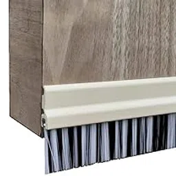 Ambikabrush Aluminium Door Seal Ivory White Plate Nylon Brush (White/Black) Size- 39.37-inch/100cms-picture-17
