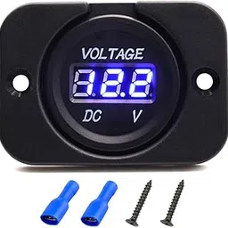 DC 12V LED Digital Display Voltmeter Car Voltage Gauge, Waterproof Digital Voltage Tester Gauge Meter with Round Panel for Marine Boat Vehicle ATV UTV Motorcycle Truck-picture-21