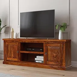 MR ARTS Sheesham Wood TVC | TV Cabinet or Entertainment Unit Stand for Living Room Home (Brown Honey Finish) (Style-01)-image-6