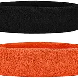 Play2fit Athletic Headband Sweatbands Pair Terry Cloth Headband for Running Basketball Tennis Cycling Football Cricket Marathon (2 Pcs)-image-51