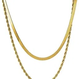 palmonas 18k Gold Plated Rope N Snake Chain for Women - Gift for Girls & Women | Waterproof & Anti-Tarnish Necklace-picture-33