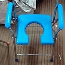 3-in-1 Heavy Duty Folding Commode Chair with Removable Pot | Chrome Finish Steel Frame | Bedside Commode for Seniors & Patients | Over Toilet Chair with Back Support & Anti-Slip Legs-image-81