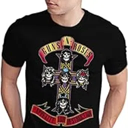 quote marshals Guns N Roses_02 Printed Round Neck Black T-Shirt for Men's-picture-13