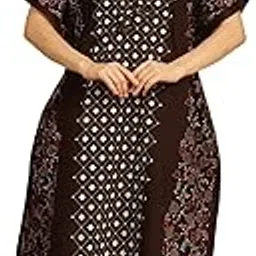 secret wish Printed Cotton Kaftan Nighty/Free Size/Printed/Drawstring/Nightdress/Nightwear/Full Length-picture-34
