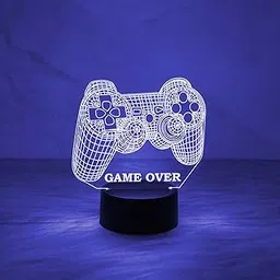 Gift Me Bazar 3D Illusion Game Controller Night Lamp Table Desk Decor Light with Multicolored Light & USB Powered | Gaming Room Decor Light | Gift for Gamer | Birthday Gift-image-3