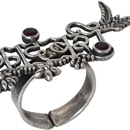 veni Women's Casual Oxidized Silver Replica Kadambari Ring - One Size-picture-12