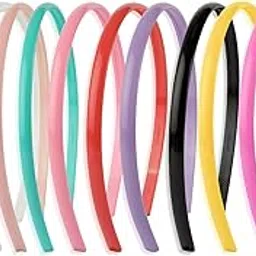 12 Pieces Premium Plastic Hairband Sports Yoga Multi Style Non-Slip Multi Colour Glossy Korean Headband Unisex Fashion Adjustable Hair Band for Women, Girls, Teens, Men-image-12
