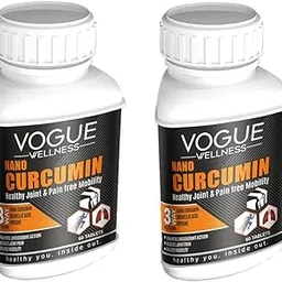 Vogue Wellness Nano Curcumin Tablets support in Digestion, Boost Immunity & Joint Pain Pack Of 2 (60 X 2-120 Tablets)-picture-16