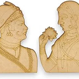 Raja Rani King Queen Pre Marked Cutout MDF Engraved Base for DIY Mandala Painting, Wall Hanging Decoration, Art & Craft-picture-12