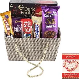 SFU E Com Creamy Silk Bubbly With Almond Chocolates | Valentine Chocolate With Love Greeting Card | Valentine Chocolate Hamper | 812-picture-21