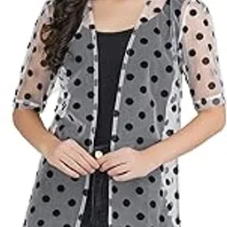 aol Women's Black Polka Dot Long Shrug-picture-29