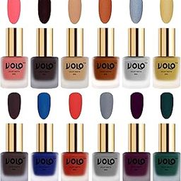 Volo Velvet Dull Matte Bold Colors Nail Polish Combo in Wholesale Rate(Dark Peach, Dark Wine, Skin Nude, Metallic Coral, Metallic Silver, Metallic Golden, Dark Coffee 96 ml) Pack of 12-picture-26