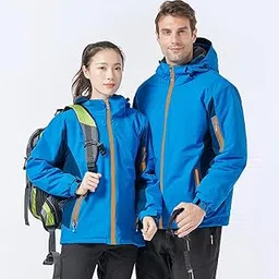 Decdeal Men Women Winter Waterproof Coat Hooded Thick Windproof Breathable Warm Hiking Cycling Outdoor Raincoat-picture-53