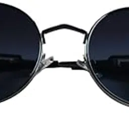 monkey Unisex Round Polarized Sunglasses Blue Lens | Double Bridge Metal Frame UV Protection | Sunglasses for Men and Women | Latest and Stylish Sunglasses-picture-31