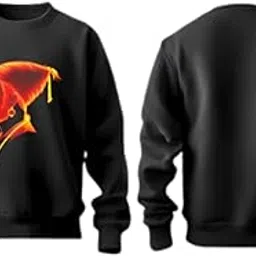 Shivaji Artistic Flame Unisex Sweatshirt, Black Cotton Blend, 320GSM Loopknit Fabric, Ultra Soft Pre-Shrunk, S-XXL, Vegan Friendly-picture-19