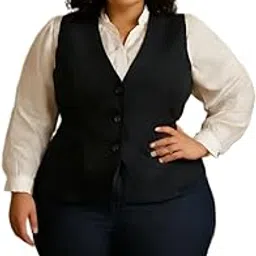 TIPTOP TRENDS Women's Black Waistcoat-Slim Fit Western Waistcoat for Women & Girls-picture-33