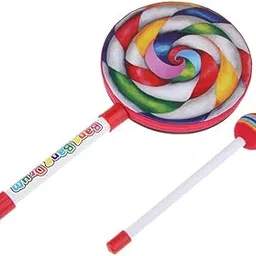 ATORSE Wooden Lollipop Hand Drum Toy for Kids Early Music Learning 6 inch-picture-20