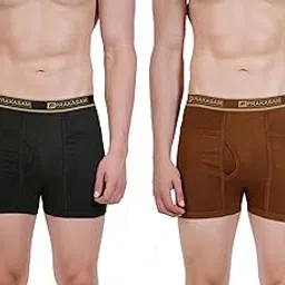 prakasam cotton Marlow Mens 100% Pure Combed Cotton Outer Elastic Pocket Trunks (Pack of 2)-picture-14