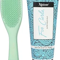 Alldoer Combo Pack of Green Hair Brush & 200ml Super Hold Jelly Gel Curly Hair Men & Women | Brush For Styling and Detangling Smooth Shiny | Organic Anti-Frizz | Sulfate and Silicon-Free | Pack of 2-picture-15